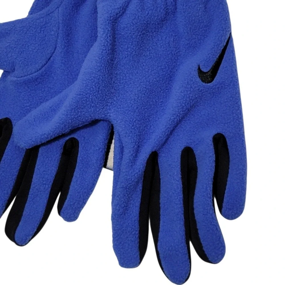Nike One Fleece Gloves Youth Kids Medium‎ Blue Therma-FIT Touchscreen Compatible
